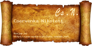 Cservenka Nikolett névjegykártya