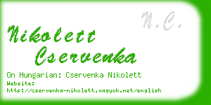 nikolett cservenka business card